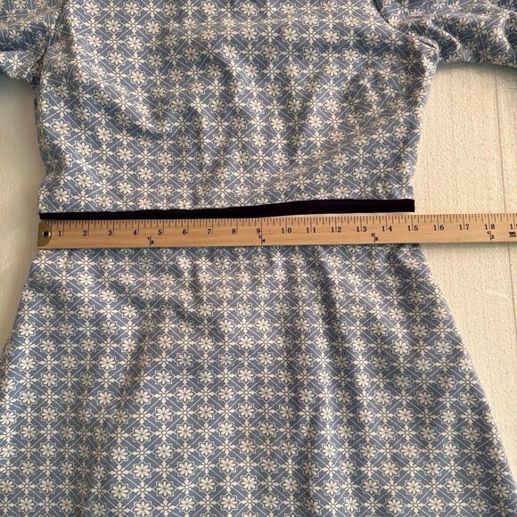 Draper James Honeycomb Floral Persley Ponte Dress Medium Blue and‎ White - Picture 7 of 16